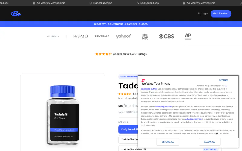 Bodybuilding.com Health+ website screenshot