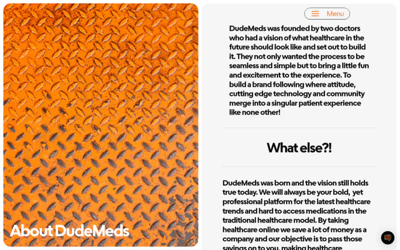 DudeMeds website screenshot