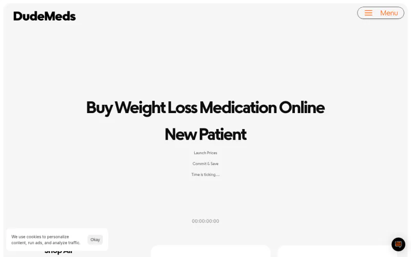DudeMeds pricing page screenshot