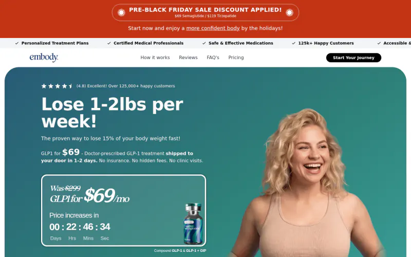Embody homepage