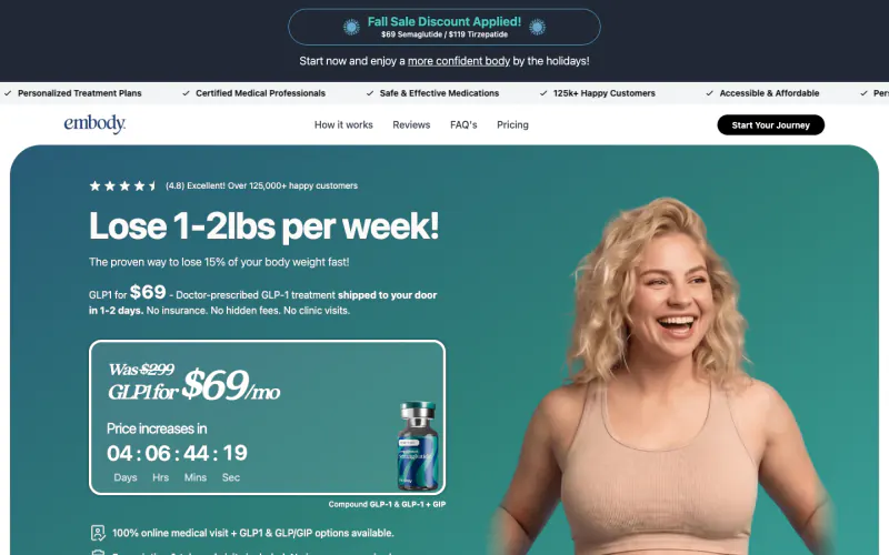 Embody homepage