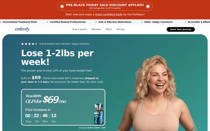 Embody homepage