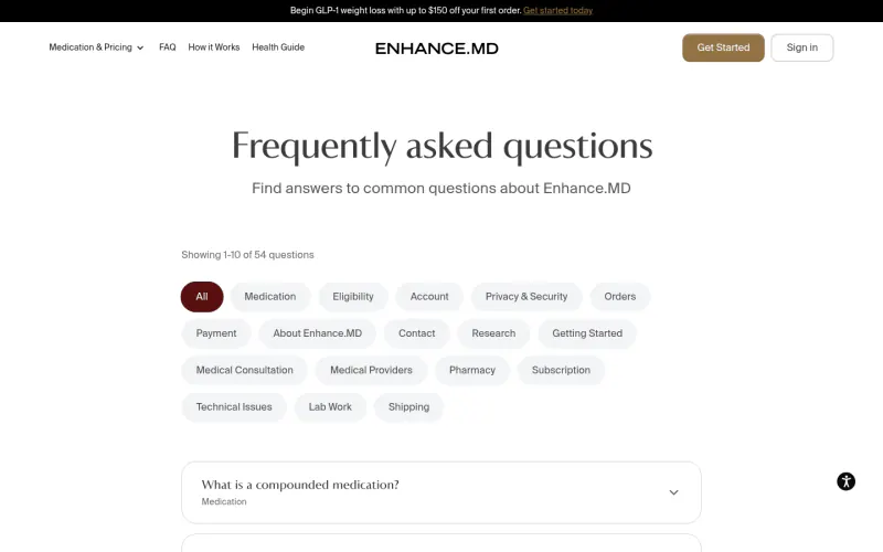 Enhance MD website screenshot