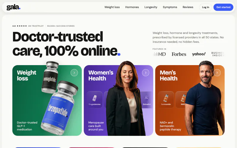 Gala Health home page screenshot