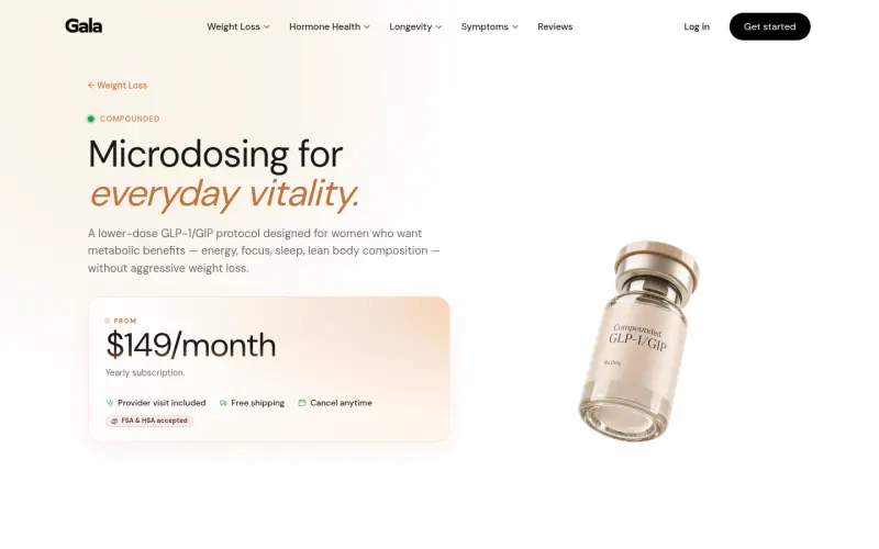 Gala Health website screenshot