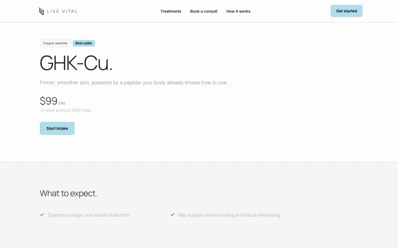 Live Vital website screenshot