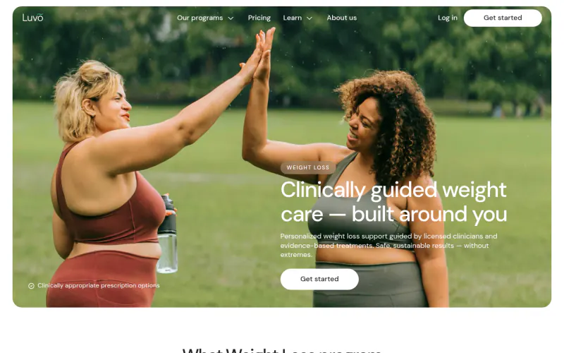 Luvo Health website screenshot