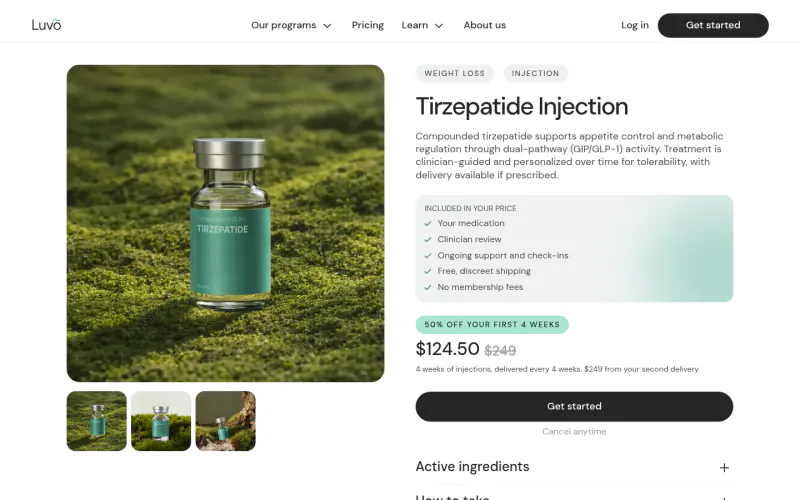 Luvo Health website screenshot