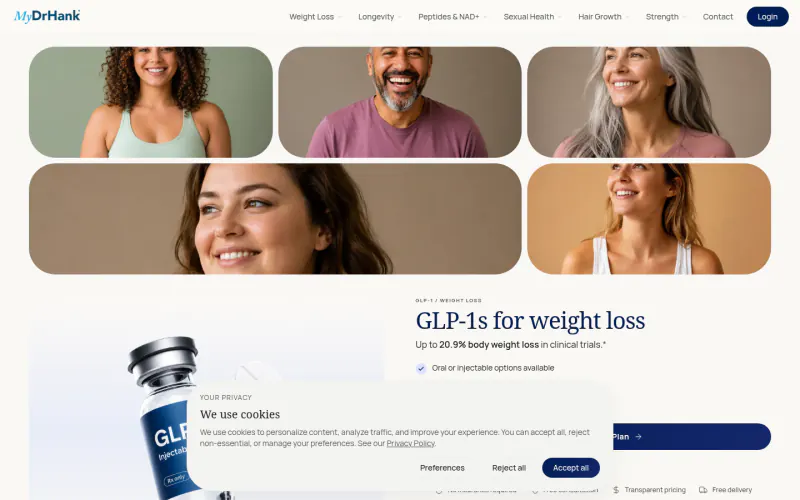 MyDrHank website screenshot