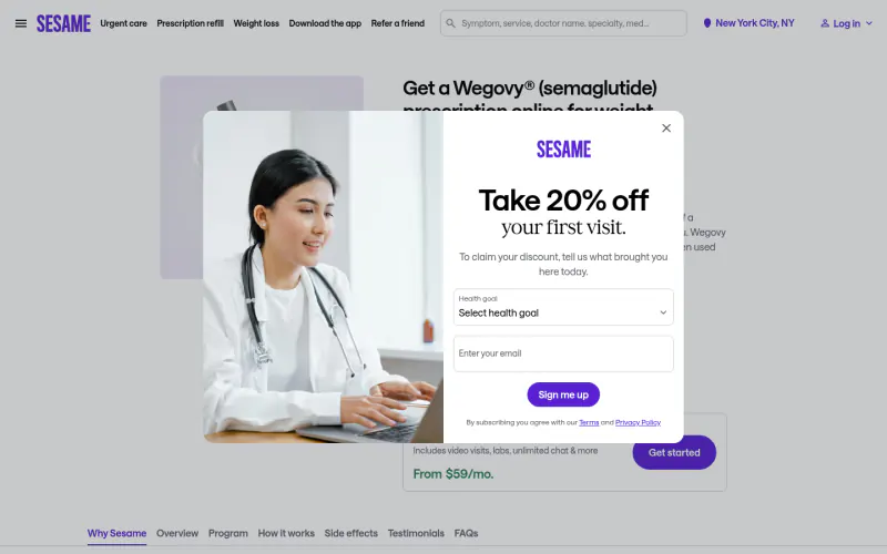 Sesame Care website screenshot