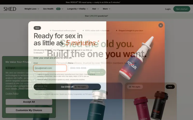 ShedRx home page screenshot