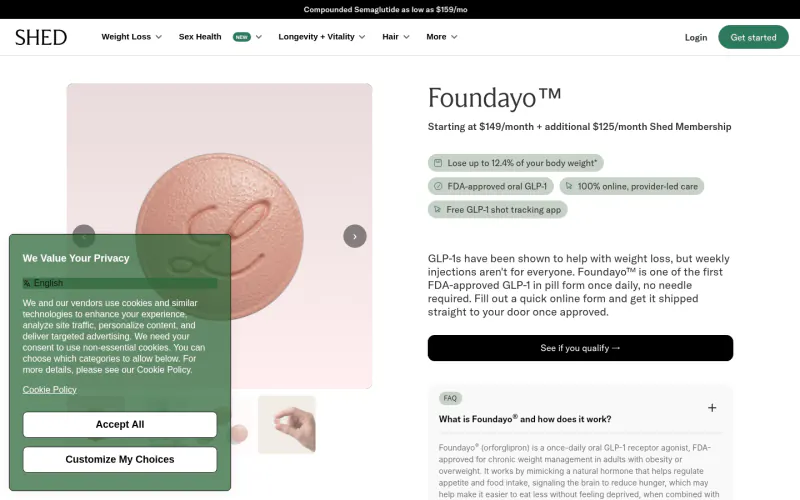 ShedRx website screenshot