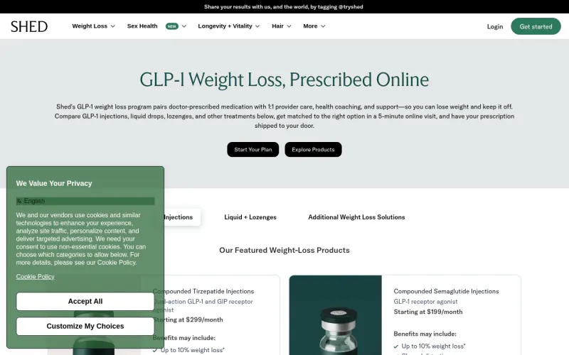 ShedRx website screenshot
