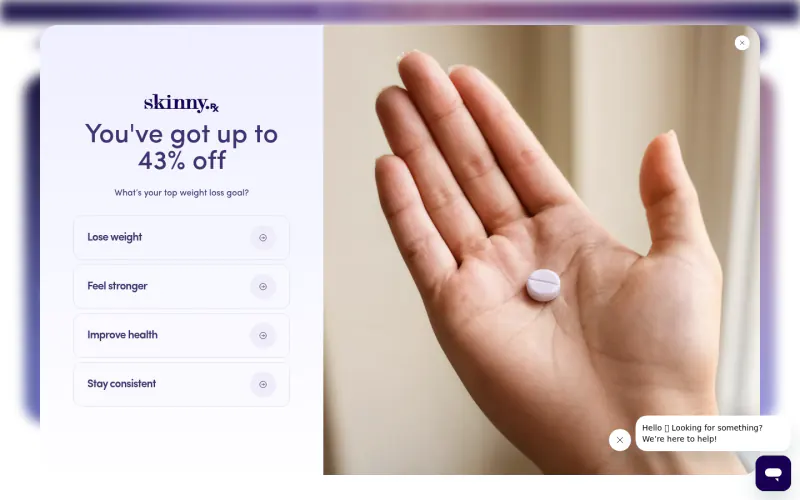 SkinnyRx home page screenshot