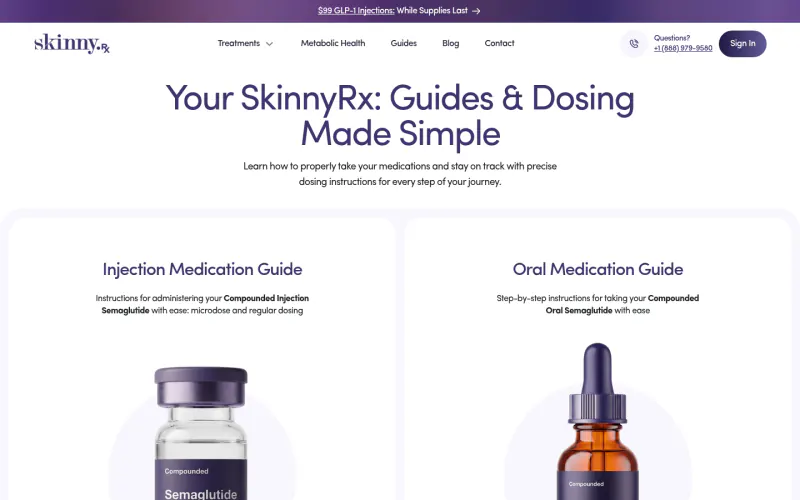 SkinnyRx website screenshot