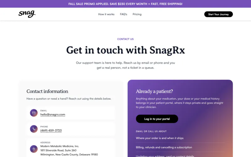 SnagRx website screenshot