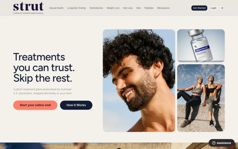 Strut Health homepage