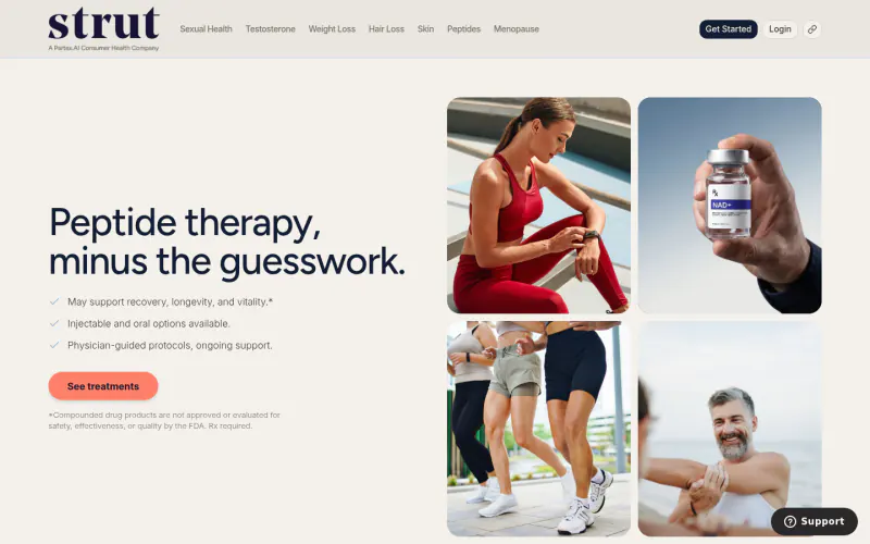 Strut Health website screenshot