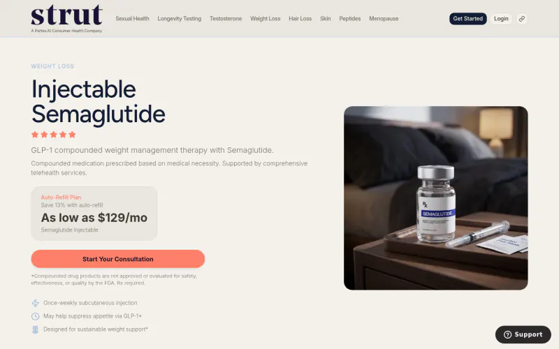 Strut Health website screenshot