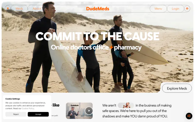 DudeMeds website