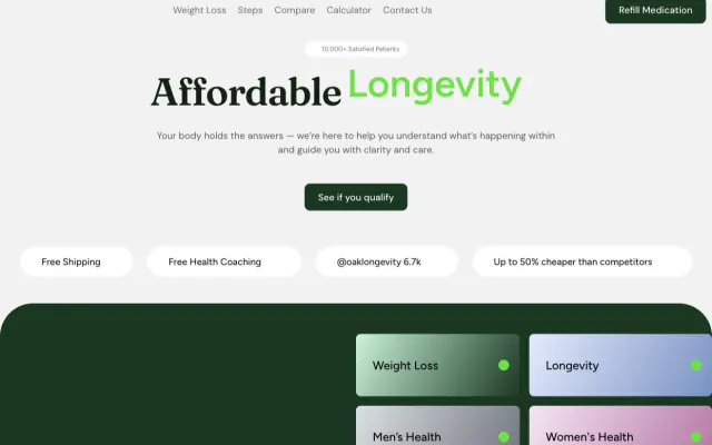 Oak Longevity website