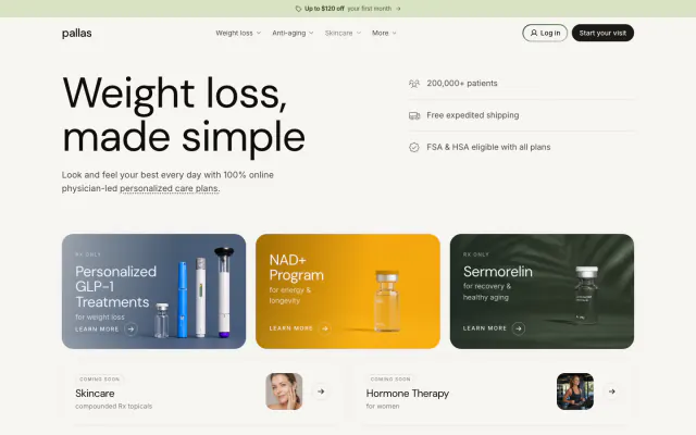 Pallas Health website
