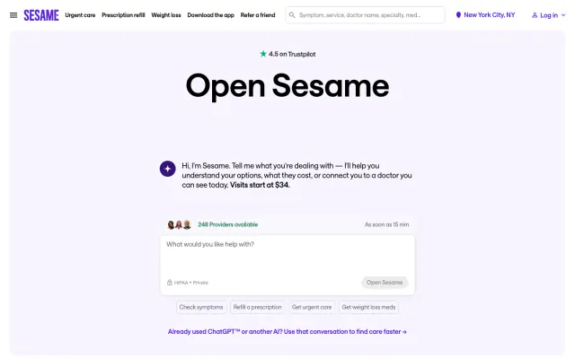Sesame Care website